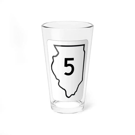 Illinois 5 1950 (Illinois) (Road Sign) Pint Glass 16oz 16oz - Go Mug Yourself