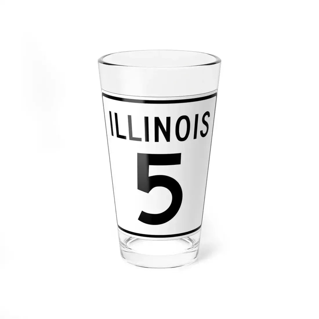 Illinois 5 1960 (Illinois) (Road Sign) Pint Glass 16oz 16oz - Go Mug Yourself