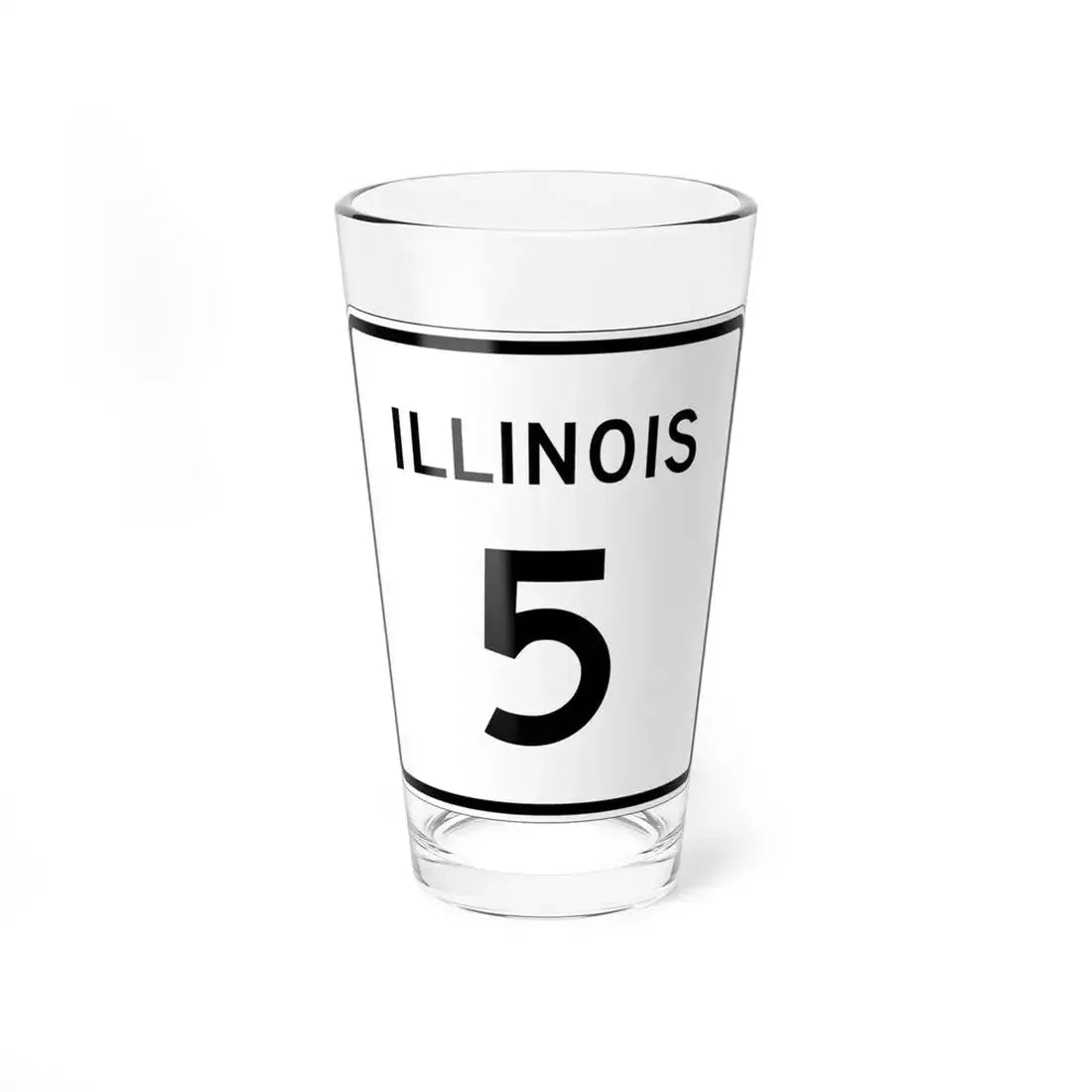 Illinois 5 (Illinois) (Road Sign) Pint Glass 16oz 16oz - Go Mug Yourself