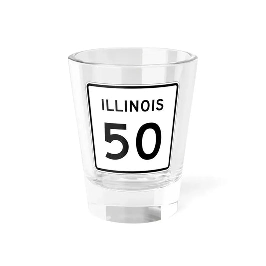Illinois 50 (Illinois) (Road Sign) Shot Glass 1.5oz 1.5oz - Go Mug Yourself