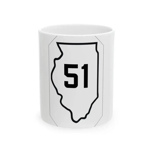 Illinois 51 1926 (Illinois) (Road Sign) White Coffee Mug 11oz - Go Mug Yourself