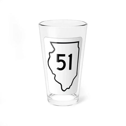 Illinois 51 1950 (Illinois) (Road Sign) Pint Glass 16oz 16oz - Go Mug Yourself