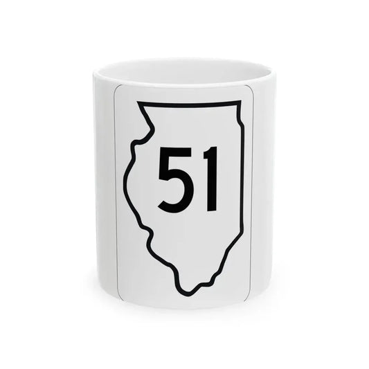 Illinois 51 1950 (Illinois) (Road Sign) White Coffee Mug 11oz - Go Mug Yourself