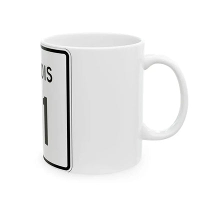 Illinois 51 (Illinois) (Road Sign) White Coffee Mug - Go Mug Yourself