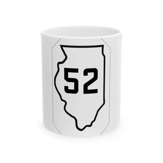 Illinois 52 1926 (Illinois) (Road Sign) White Coffee Mug 11oz - Go Mug Yourself