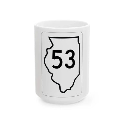 Illinois 53 1950 (Illinois) (Road Sign) White Coffee Mug 15oz - Go Mug Yourself