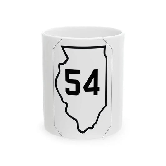 Illinois 54 1926 (Illinois) (Road Sign) White Coffee Mug 11oz - Go Mug Yourself