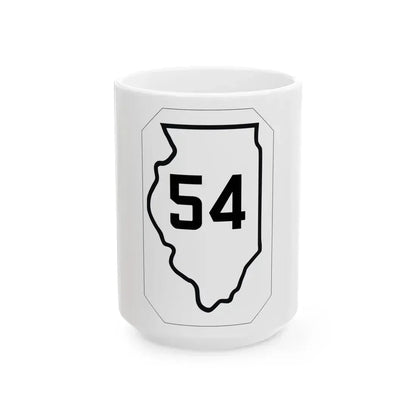 Illinois 54 1926 (Illinois) (Road Sign) White Coffee Mug 15oz - Go Mug Yourself