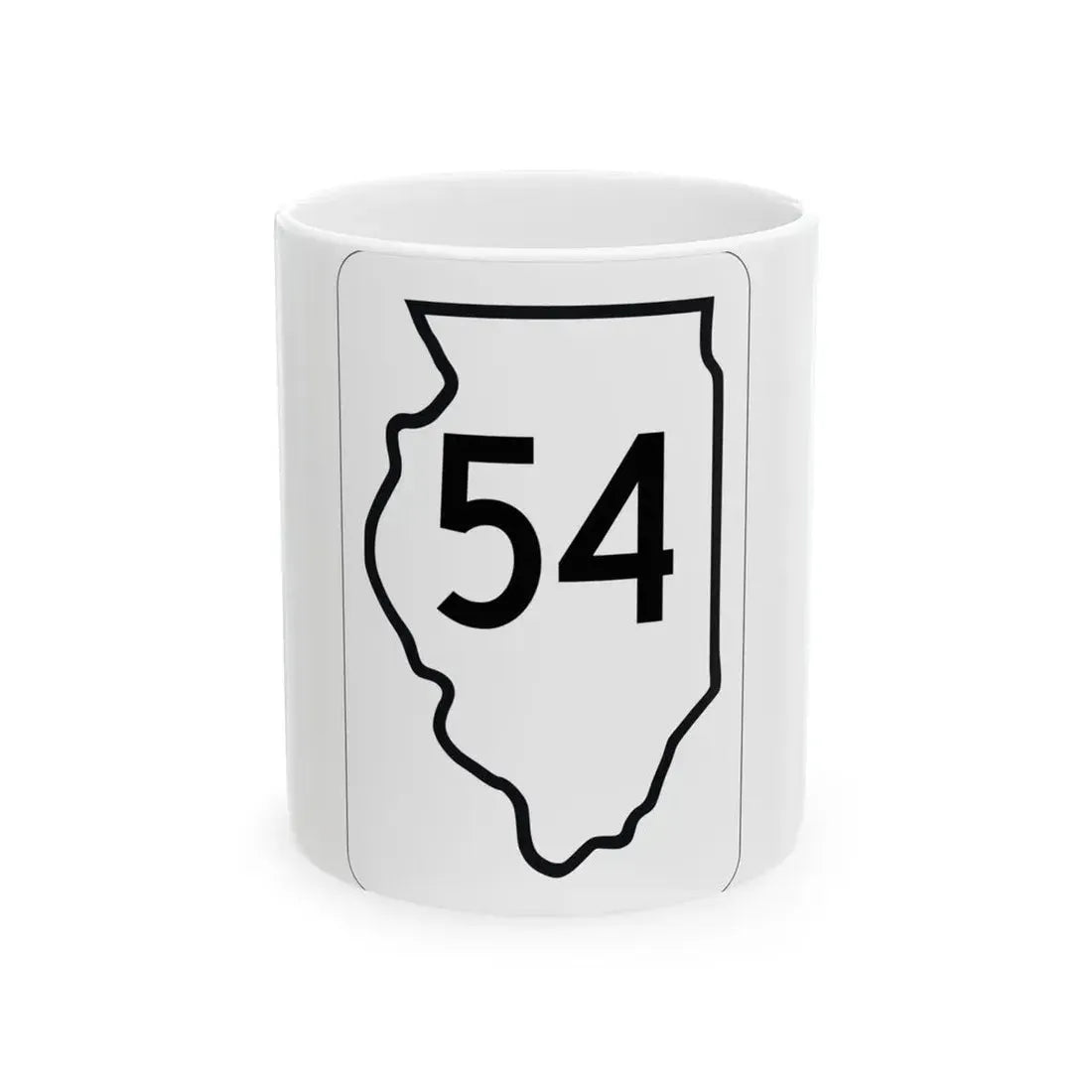 Illinois 54 1950 (Illinois) (Road Sign) White Coffee Mug 11oz - Go Mug Yourself