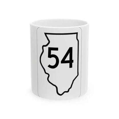 Illinois 54 1950 (Illinois) (Road Sign) White Coffee Mug 11oz - Go Mug Yourself
