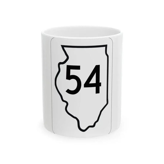 Illinois 54 1950 (Illinois) (Road Sign) White Coffee Mug 11oz - Go Mug Yourself