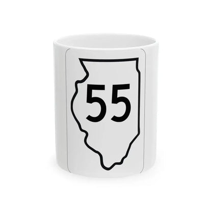 Illinois 55 1950 (Illinois) (Road Sign) White Coffee Mug 11oz - Go Mug Yourself