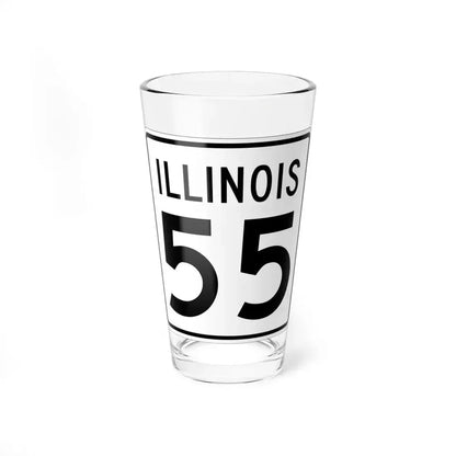 Illinois 55 1960 (Illinois) (Road Sign) Pint Glass 16oz 16oz - Go Mug Yourself