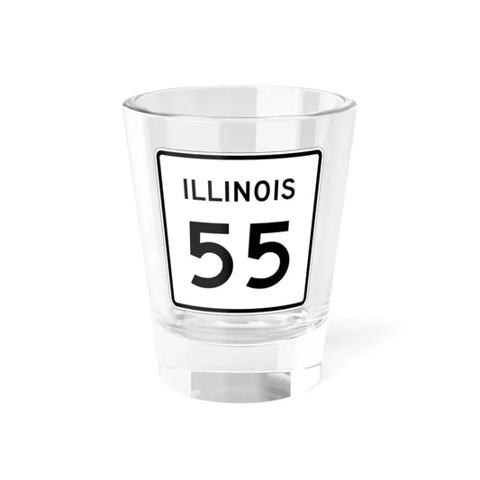 Illinois 55 (Illinois) (Road Sign) Shot Glass 1.5oz 1.5oz - Go Mug Yourself