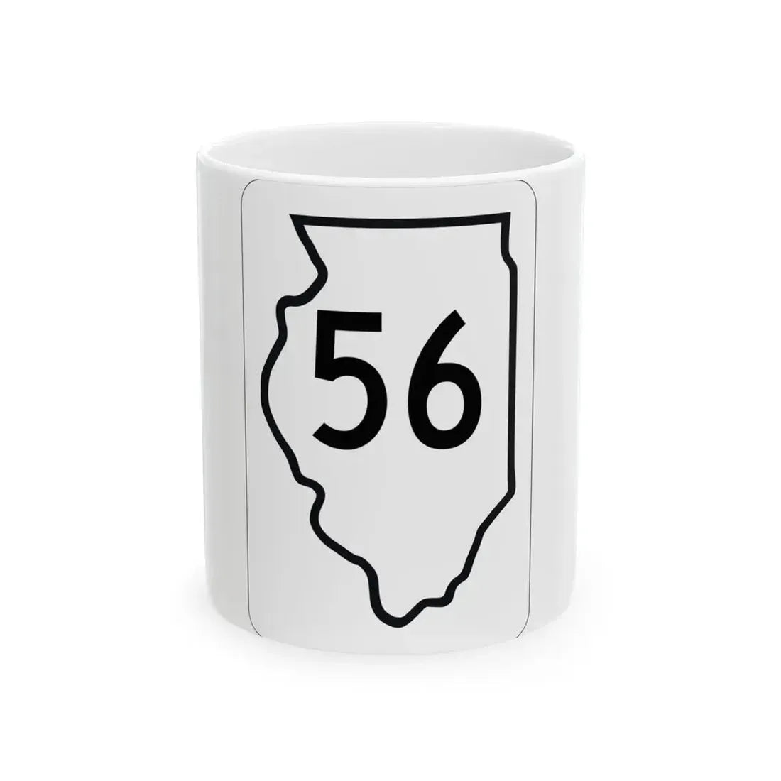 Illinois 56 1950 (Illinois) (Road Sign) White Coffee Mug 11oz - Go Mug Yourself