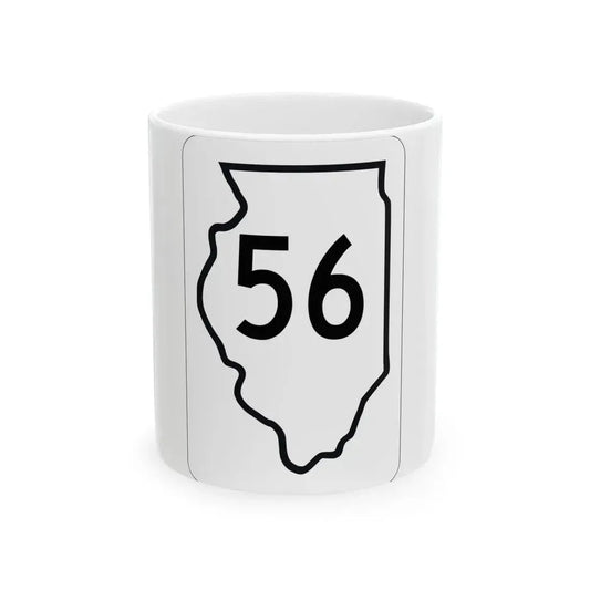 Illinois 56 1950 (Illinois) (Road Sign) White Coffee Mug 11oz - Go Mug Yourself