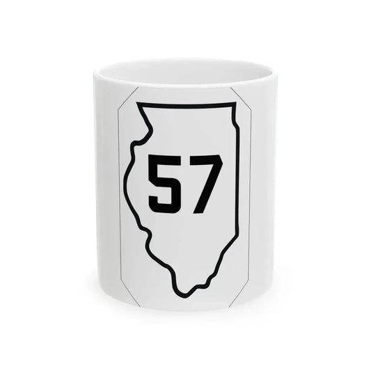 Illinois 57 1926 (Illinois) (Road Sign) White Coffee Mug 11oz - Go Mug Yourself