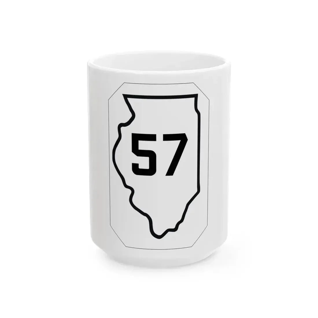 Illinois 57 1926 (Illinois) (Road Sign) White Coffee Mug 15oz - Go Mug Yourself