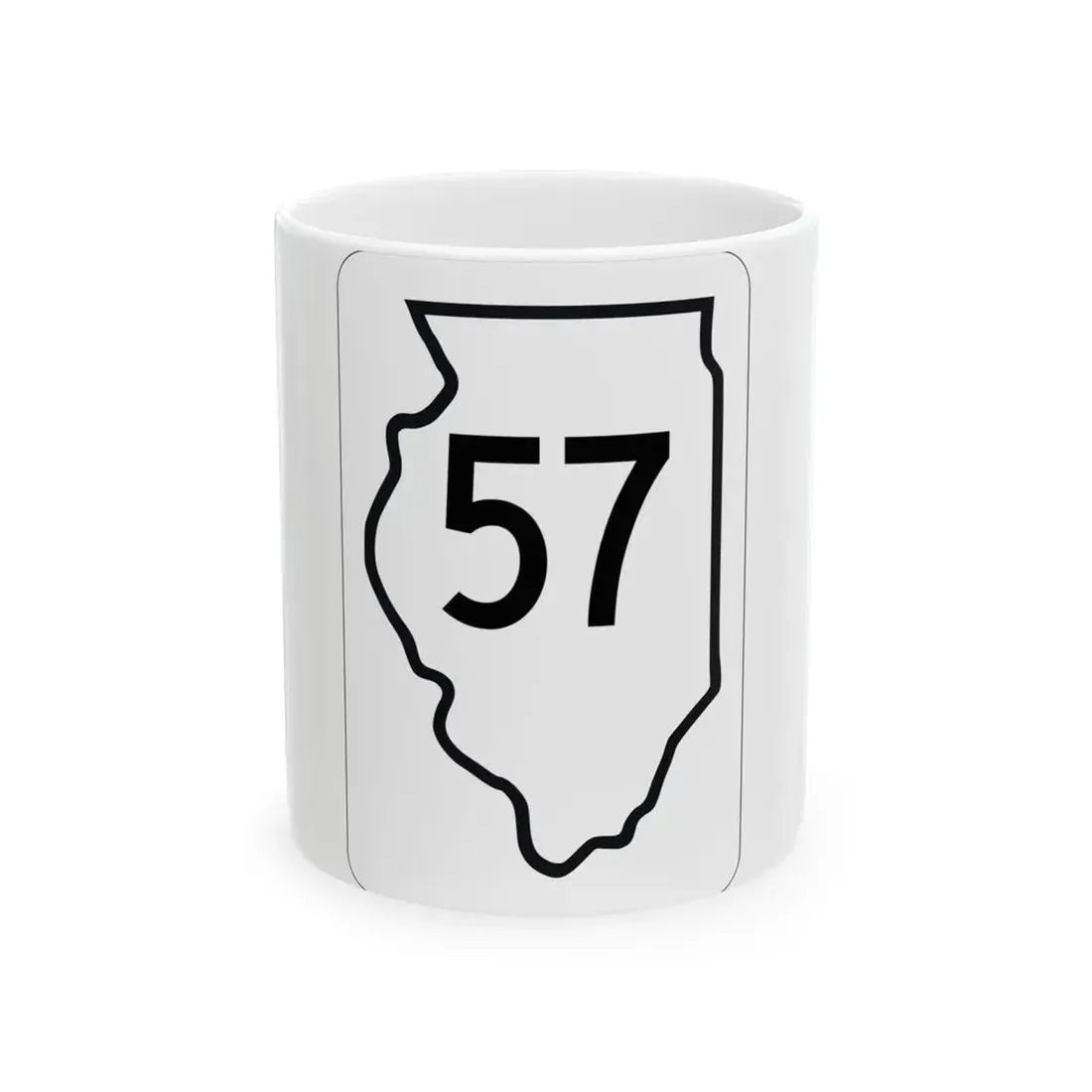 Illinois 57 1950 (Illinois) (Road Sign) White Coffee Mug 11oz - Go Mug Yourself