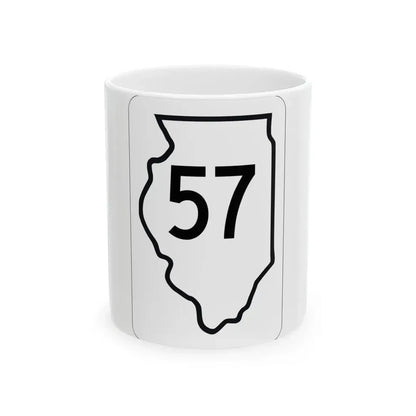 Illinois 57 1950 (Illinois) (Road Sign) White Coffee Mug 11oz - Go Mug Yourself