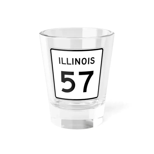 Illinois 57 (Illinois) (Road Sign) Shot Glass 1.5oz 1.5oz - Go Mug Yourself