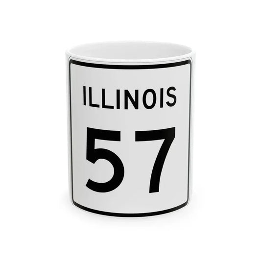 Illinois 57 (Illinois) (Road Sign) White Coffee Mug 11oz - Go Mug Yourself