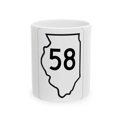 Illinois 58 1950 (Illinois) (Road Sign) White Coffee Mug 11oz - Go Mug Yourself