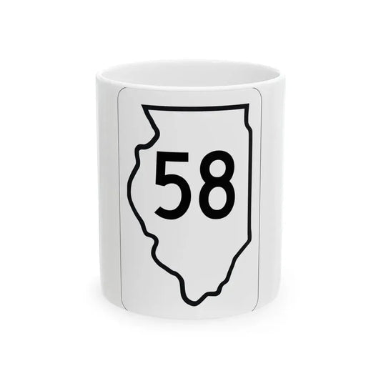 Illinois 58 1950 (Illinois) (Road Sign) White Coffee Mug 11oz - Go Mug Yourself