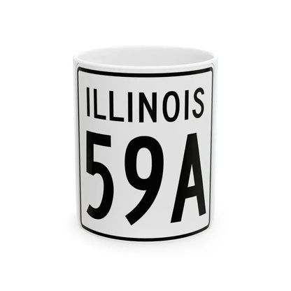 Illinois 59A 1960 (Illinois) (Road Sign) White Coffee Mug 11oz - Go Mug Yourself