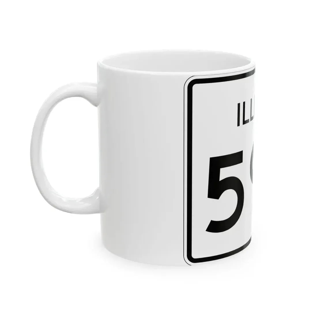 Illinois 59A (Illinois) (Road Sign) White Coffee Mug - Go Mug Yourself