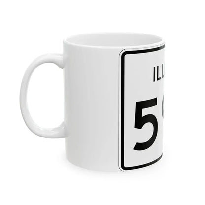 Illinois 59A (Illinois) (Road Sign) White Coffee Mug - Go Mug Yourself