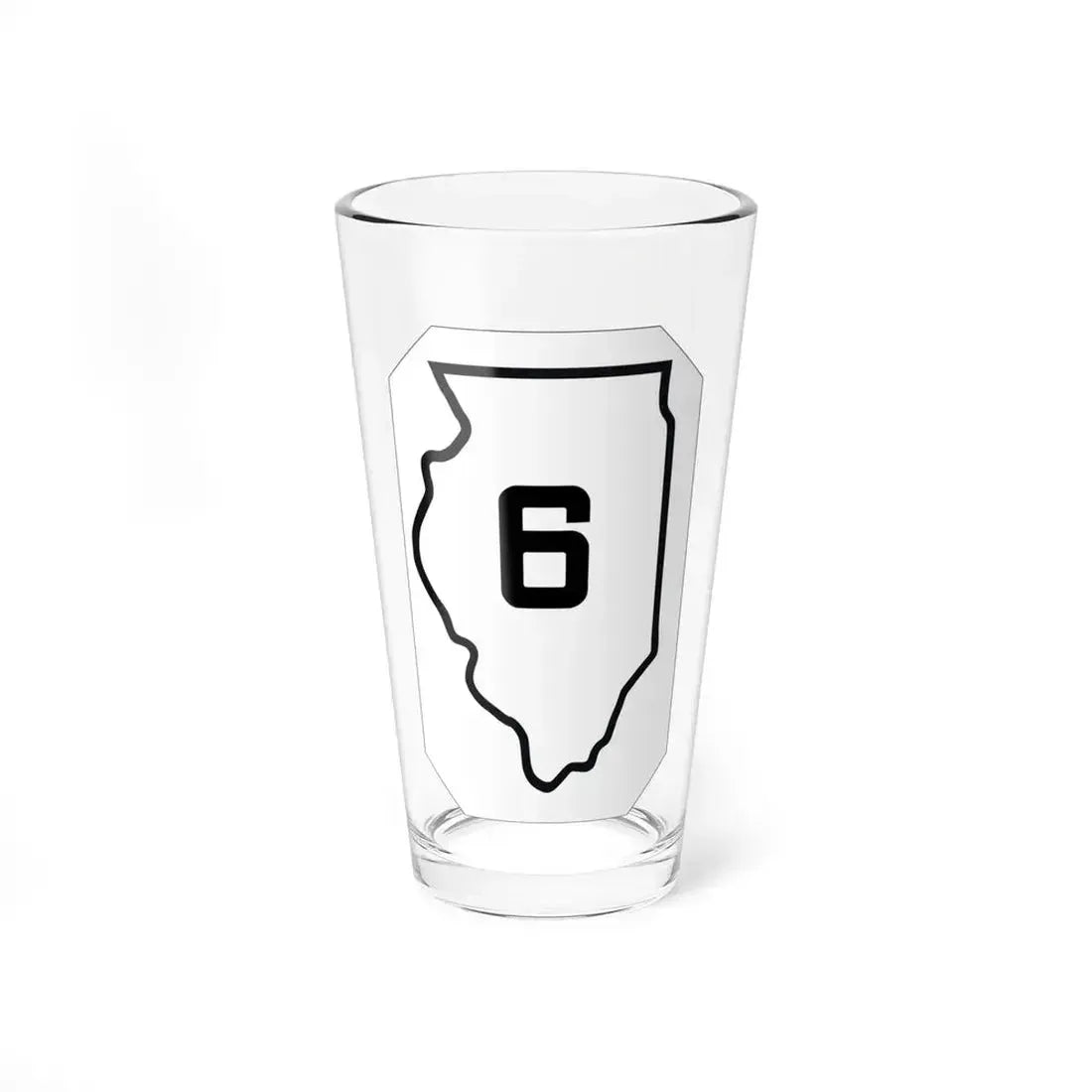 Illinois 6 1926 (Illinois) (Road Sign) Pint Glass 16oz 16oz - Go Mug Yourself