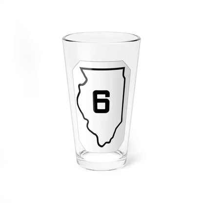 Illinois 6 1926 (Illinois) (Road Sign) Pint Glass 16oz 16oz - Go Mug Yourself
