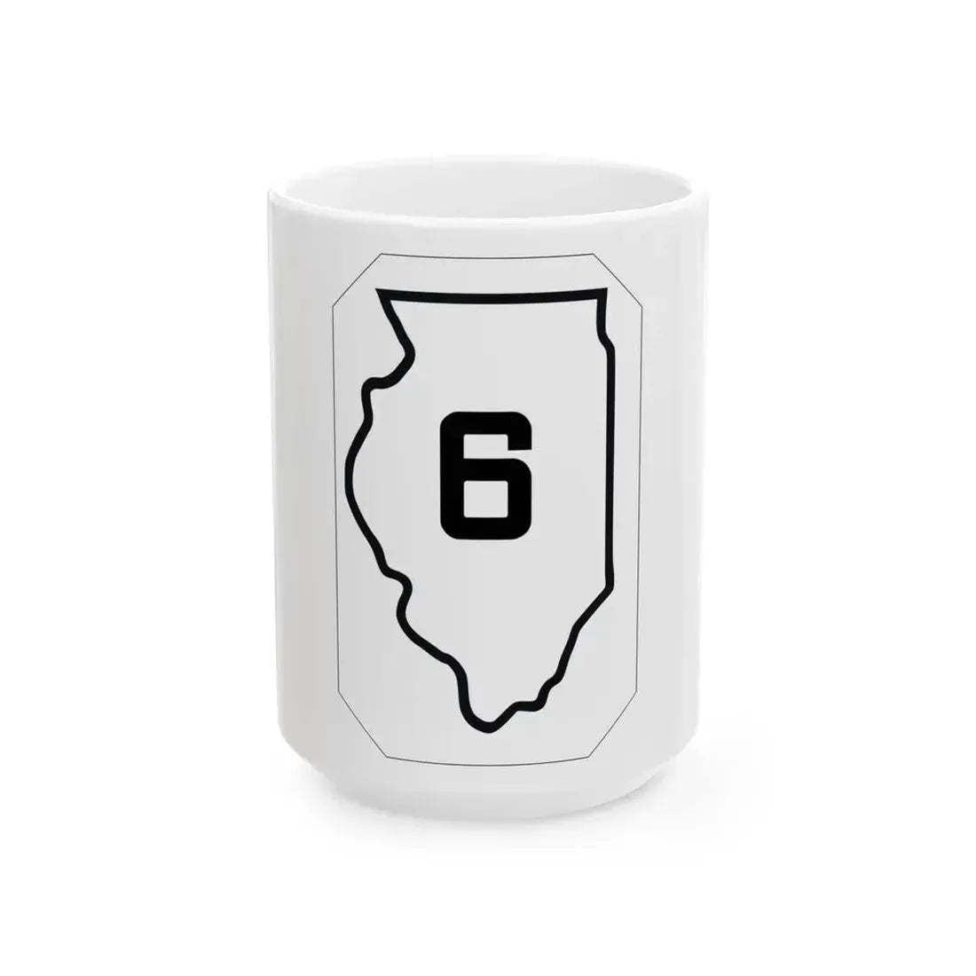 Illinois 6 1926 (Illinois) (Road Sign) White Coffee Mug 15oz - Go Mug Yourself