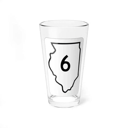 Illinois 6 1950 (Illinois) (Road Sign) Pint Glass 16oz 16oz - Go Mug Yourself