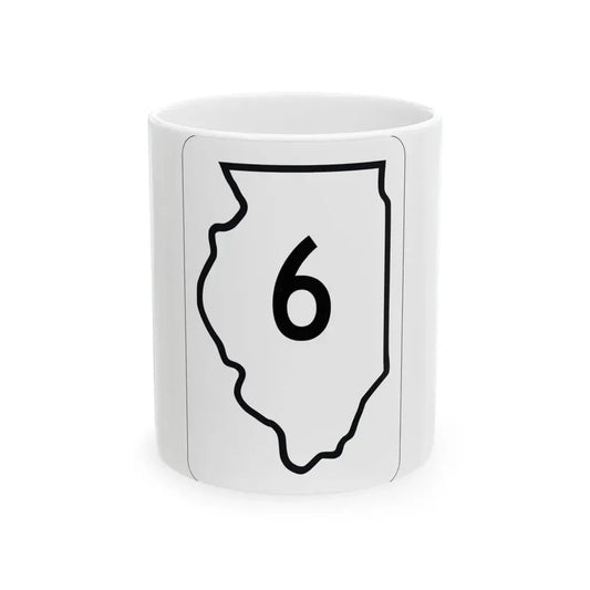 Illinois 6 1950 (Illinois) (Road Sign) White Coffee Mug 11oz - Go Mug Yourself