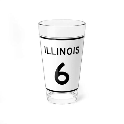 Illinois 6 (Illinois) (Road Sign) Pint Glass 16oz 16oz - Go Mug Yourself