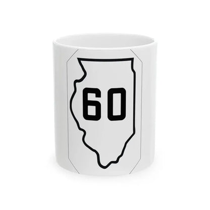 Illinois 60 1926 (Illinois) (Road Sign) White Coffee Mug 11oz - Go Mug Yourself