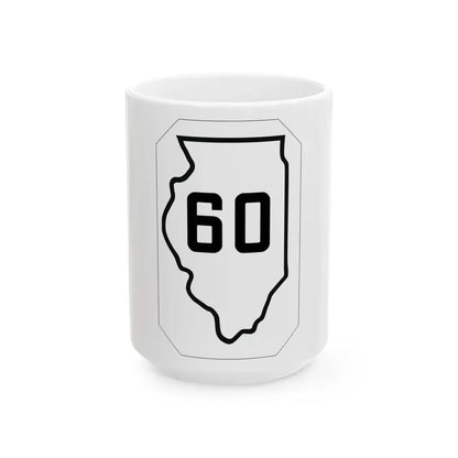 Illinois 60 1926 (Illinois) (Road Sign) White Coffee Mug 15oz - Go Mug Yourself