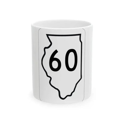 Illinois 60 1950 (Illinois) (Road Sign) White Coffee Mug 11oz - Go Mug Yourself