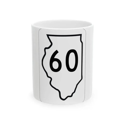 Illinois 60 1950 (Illinois) (Road Sign) White Coffee Mug 11oz - Go Mug Yourself