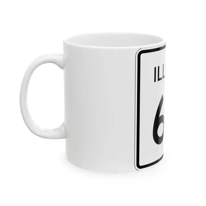 Illinois 60 (Illinois) (Road Sign) White Coffee Mug - Go Mug Yourself
