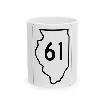 Illinois 61 1950 (Illinois) (Road Sign) White Coffee Mug 11oz - Go Mug Yourself
