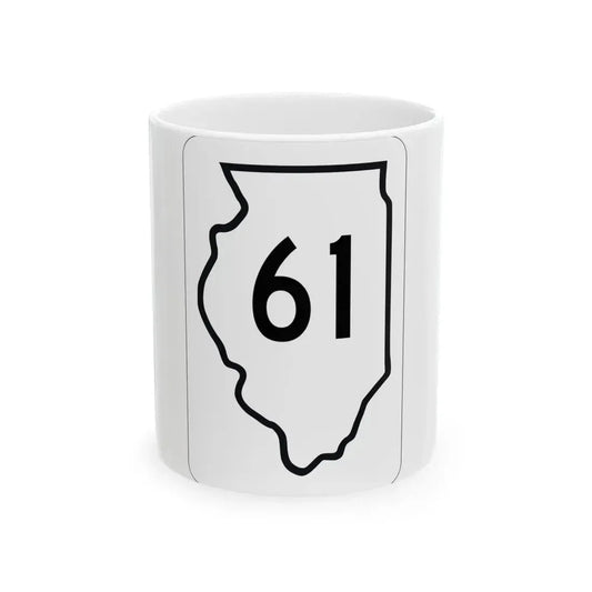 Illinois 61 1950 (Illinois) (Road Sign) White Coffee Mug 11oz - Go Mug Yourself