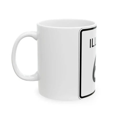 Illinois 61 (Illinois) (Road Sign) White Coffee Mug - Go Mug Yourself