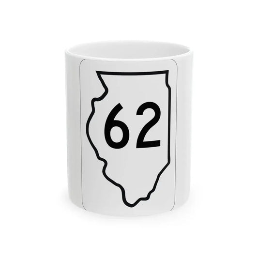 Illinois 62 1950 (Illinois) (Road Sign) White Coffee Mug 11oz - Go Mug Yourself
