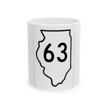 Illinois 63 1950 (Illinois) (Road Sign) White Coffee Mug 11oz - Go Mug Yourself