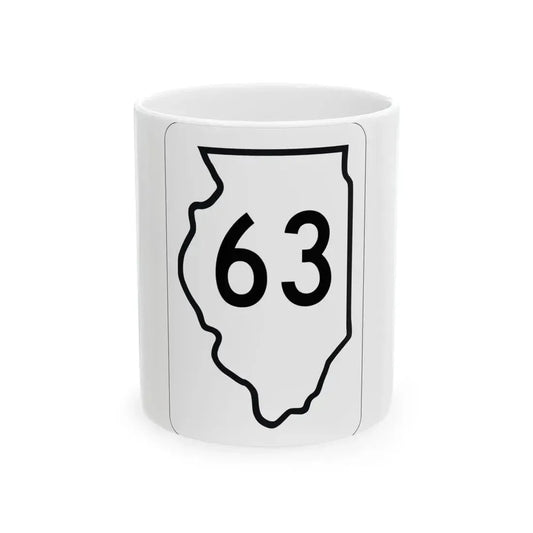 Illinois 63 1950 (Illinois) (Road Sign) White Coffee Mug 11oz - Go Mug Yourself