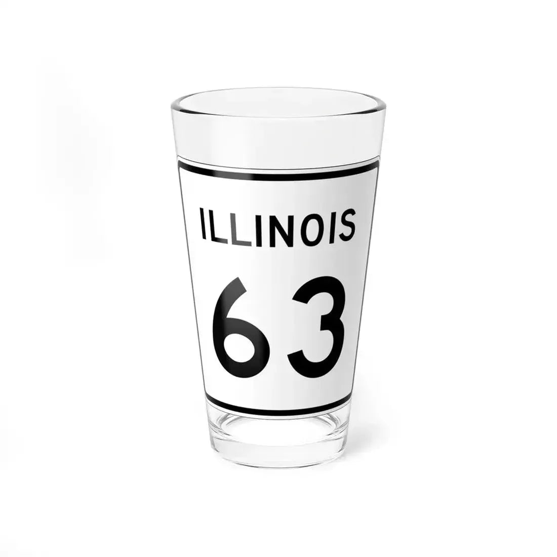 Illinois 63 (Illinois) (Road Sign) Pint Glass 16oz 16oz - Go Mug Yourself