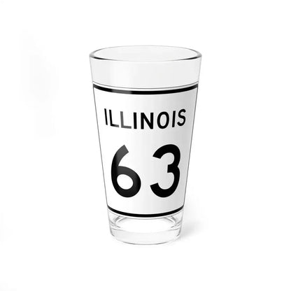 Illinois 63 (Illinois) (Road Sign) Pint Glass 16oz 16oz - Go Mug Yourself